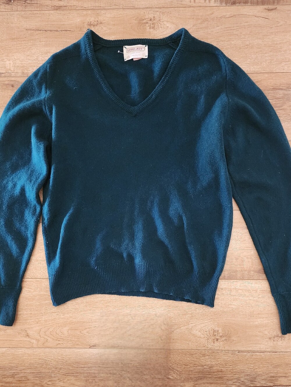 Vintage 70s Lord Jeff USA MADE 100% Virgin Australian Lambs wool Sweater Mens L
